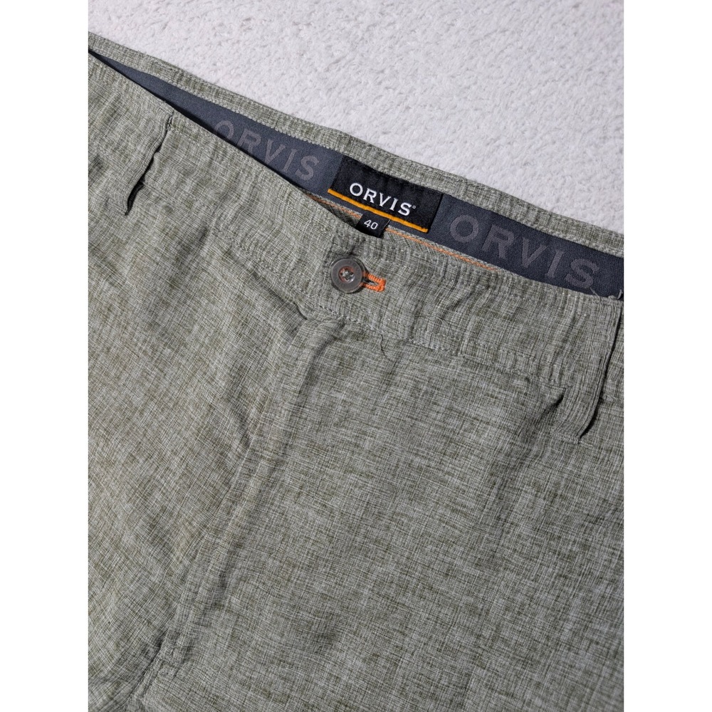 Orvis‎ Shorts Mens 40 Olive Green 40/8 Flat Front Recycled Polyester #2Z14